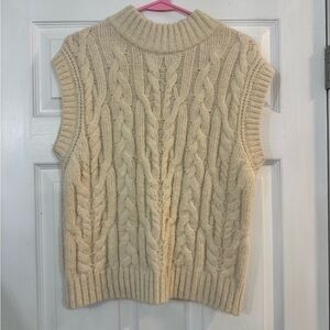 Cable Knit Cream Sweater Vest (a new day brand)